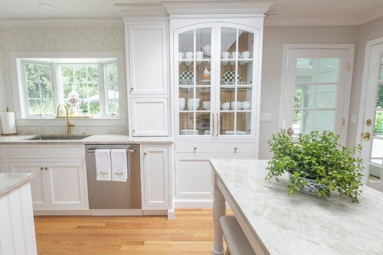 Glass door cabinet and sink 1