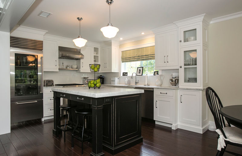 Kitchen with Black Kitchen Island Cabinets Transitional Kitchen with Black Kitchen Island Cabinets