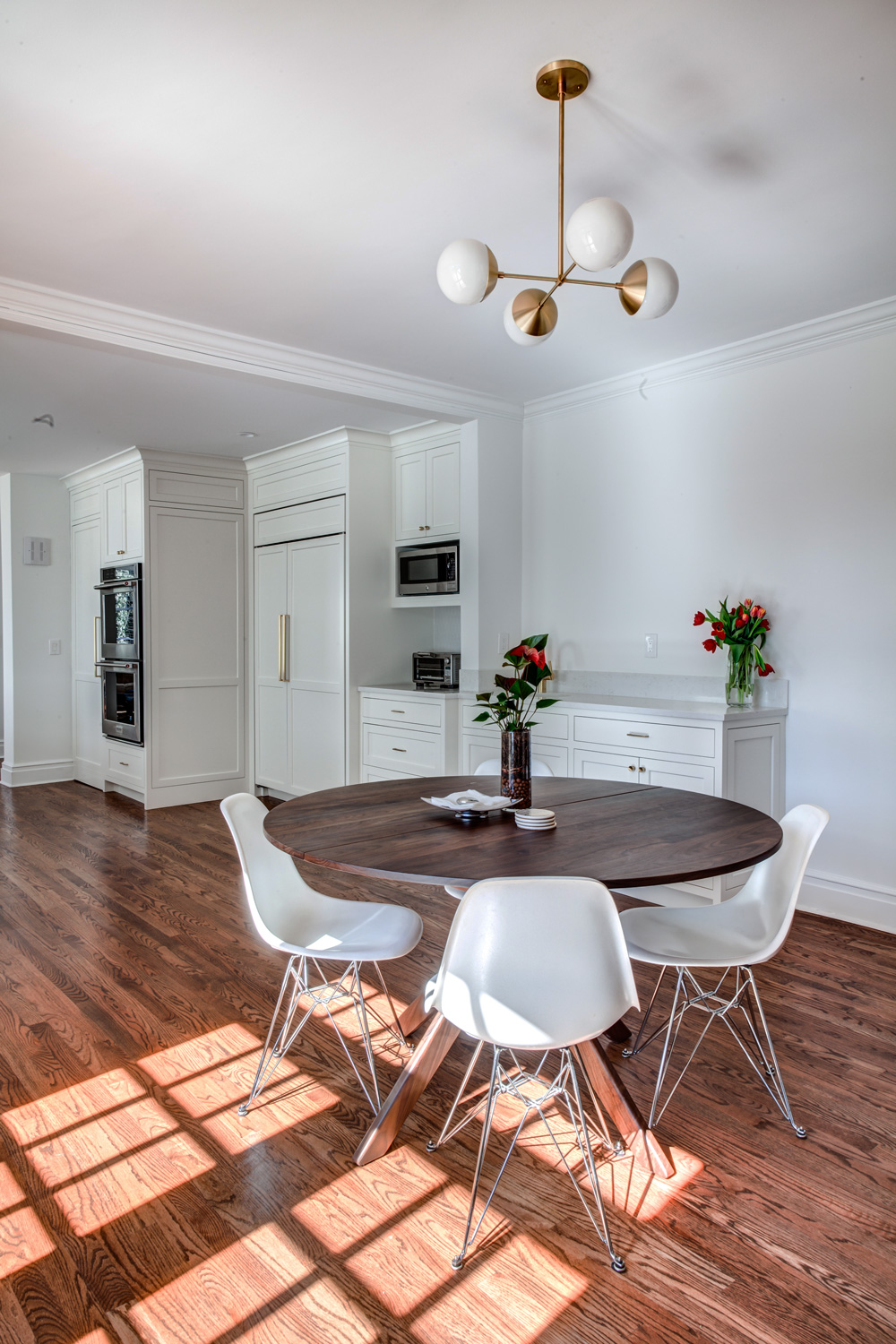 Custom Dining Room Cabinets Dining Room Storage Cabinets are an extension from the kitchen in this transitional home