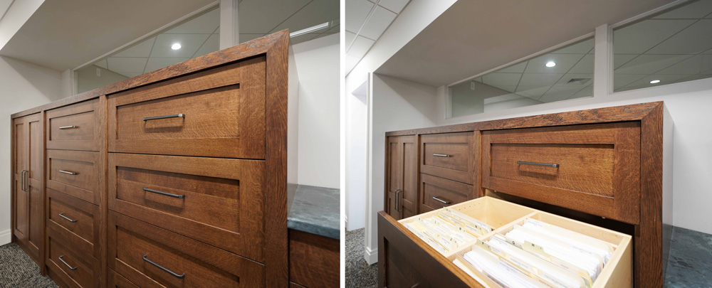 Double Wide Office Drawers Double Wide Office Drawers with Built-in Filing Cabinets