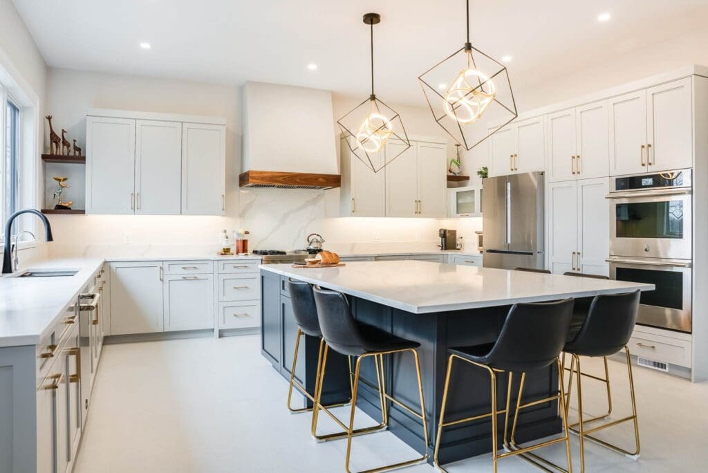 Reviewing custom kitchen cabinets materials and construction ensures you receive premium, stable all-plywood cabinet boxes like those in this Millington, NJ home.