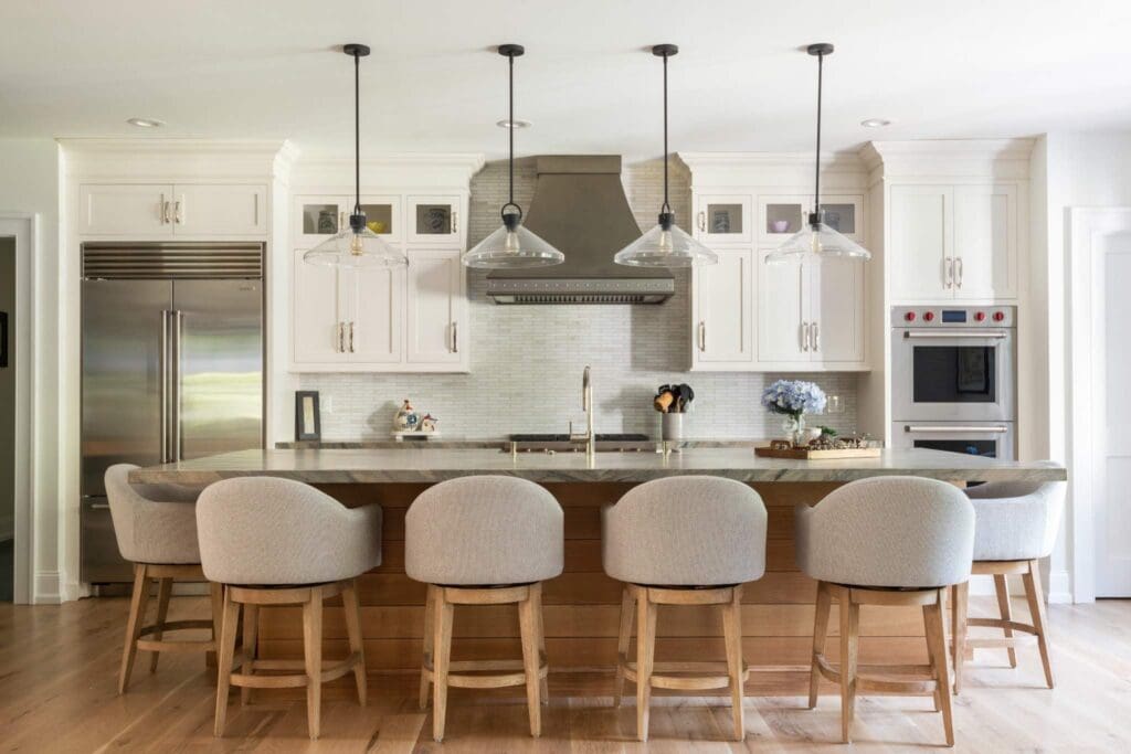 Utilizing kitchen cabinet showroom near me tips led this Cheshire homeowner to select this beautiful, custom-milled white oak island.