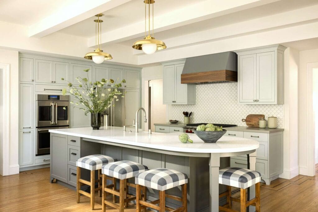 Viewing in-person kitchen cabinet color and finish samples helps you confidently select the perfect custom painted hard maple finish for your San Leandro luxury kitchen.