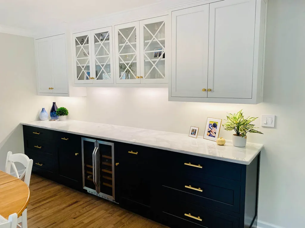 Contrasting Bar Cabinets