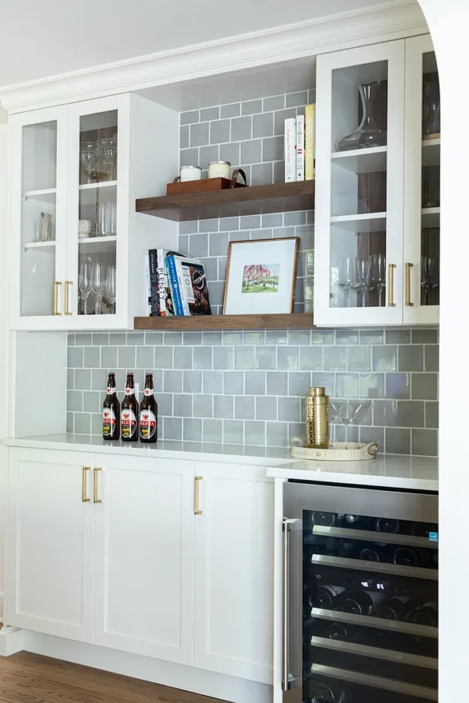 Stylish Bar Nook with Wine Fridge